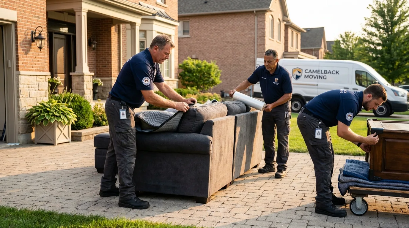Large estate moving crew wrapping furniture in Chetopa, KS